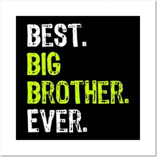 Best Big Brother Ever Teenager Older Sibling for Boys Short Sleeve Posters and Art